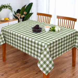 Premium Cotton Table Cloth 40x40 Inches | Mint Green & White Gingham Checks Square Dining Table Cover for 2 Seater | Durable, Machine Washable | CRAZYWEAVES