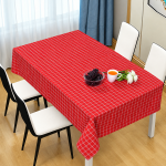 Premium Cotton Table Cloth 40x40 Inches | Red & White Checkered Square Dining Table Cover for 2 Seater | Machine Washable Kitchen Table Cloth | CRAZYWEAVES