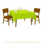 Premium Lime Green Striped Cotton Table Cloth 40x40 Inches | Square Dining Table Cover for 2 Seater | Soft, Durable & Washable | CRAZYWEAVES