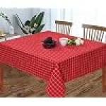 Premium Cotton Table Cloth 40x40 Inches | Red & White Checkered Square Dining Table Cover for 2 Seater | Machine Washable Kitchen Table Cloth | CRAZYWEAVES