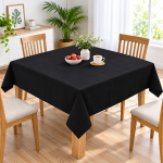 Premium Plain Black Cotton Table Cloth 40x40 Inches | Square Dining Table Cover for 2 Seater | Soft, Durable & Washable | CRAZYWEAVES