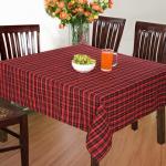 Premium Cotton Table Cloth | Red & Black Checkered Dining Table Cover for Home & Kitchen | Soft, Durable & Washable | CRAZYWEAVES