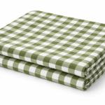 Premium Cotton Table Cloth 40x40 Inches | Mint Green & White Gingham Checks Square Dining Table Cover for 2 Seater | Durable, Machine Washable | CRAZYWEAVES
