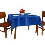 Premium Royal Blue & White Striped Cotton Table Cloth 40x40 Inches | Square Dining Table Cover for 2 Seater | Soft, Durable & Washable | CRAZYWEAVES