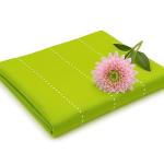Premium Lime Green Striped Cotton Table Cloth 40x40 Inches | Square Dining Table Cover for 2 Seater | Soft, Durable & Washable | CRAZYWEAVES