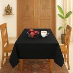 Premium Plain Black Cotton Table Cloth 40x40 Inches | Square Dining Table Cover for 2 Seater | Soft, Durable & Washable | CRAZYWEAVES