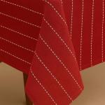 Premium Maroon & White Striped Cotton Table Cloth 40x40 Inches | Square Dining Table Cover for 2 Seater | Soft, Durable & Washable | CRAZYWEAVES