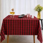 Premium Cotton Table Cloth | Red & Black Checkered Dining Table Cover for Home & Kitchen | Soft, Durable & Washable | CRAZYWEAVES