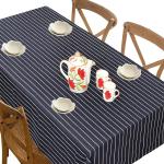 Premium Cotton Table Cloth | Black & White Striped Rectangular Dining Table Cover | Soft, Durable & Washable | CRAZYWEAVES