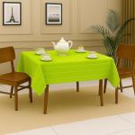 Premium Lime Green Striped Cotton Table Cloth 40x40 Inches | Square Dining Table Cover for 2 Seater | Soft, Durable & Washable | CRAZYWEAVES