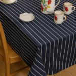Premium Cotton Table Cloth | Black & White Striped Rectangular Dining Table Cover | Soft, Durable & Washable | CRAZYWEAVES