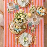 Pink & Orange Striped Cotton Table Cloth 48x62 Inch | 4 Seater Dining Table Cloth | Soft & Washable | CRAZYWEAVES