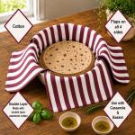 Cotton Roti Cover Pack of 2 | Blue & Brown Striped Chapati Cover | CRAZYWEAVES