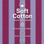 Premium Cotton Table Cloth 40x40 Inches | Pink & Lavender Striped Square Dining Table Cover for 2 Seater | Washable & Durable | CRAZYWEAVES