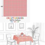 100% Pure Cotton Table Cloth 40x40 Inch | Black & White Checkered 2-Seater Dining Table Cover | Soft, Durable & Machine Washable | CRAZYWEAVES