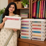 Cotton Saree Cover for Wardrobe Storage with Zip & Transparent Window – Pack of 12 | Crazyweaves