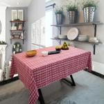 Premium Cotton Table Cloth 40x40 Inches | Red & White Checked Square Dining Table Cover for 2 Seater | Washable & Durable | CRAZYWEAVES