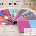 CRAZYWEAVES Premium Diamond Cotton Bath Towel
