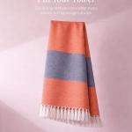 CRAZYWEAVES Premium Diamond Pink and Yellow Cotton Bath Towel