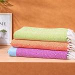 CRAZYWEAVES Premium Diamond Pink and Yellow Cotton Bath Towel