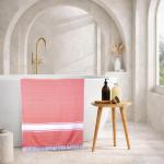 CRAZYWEAVES Premium Diamond Weave Cotton  Pink,Orange,Grey Bath Towel
