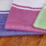 CRAZYWEAVES Premium Diamond Weave Cotton  Pink,Orange,Grey Bath Towel