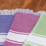 CRAZYWEAVES Premium Diamond Weave Cotton  Pink,Orange,Grey Bath Towel