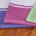 CRAZYWEAVES Premium Diamond Weave Cotton  Pink,Orange,Grey Bath Towel