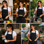 Crazyweaves 100% Cotton Attractive Black Apron
