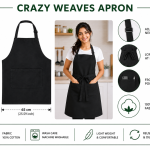 Crazyweaves 100% Cotton Attractive Black Apron