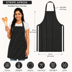 Crazyweaves 100% Cotton Attractive Black Small Stripe Apron