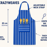 100% cotton cooking kitchen apron