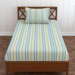 Crazy Weaves Cotton BedSheet for Single Bed 60 X 90 inch Soft Cotton Flat Sheet Blue Checks