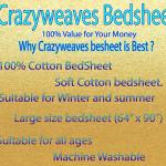Crazy Weaves Cotton BedSheet for Single Bed 60 X 90 inch Soft Cotton Flat Sheet Blue Checks