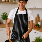 Crazyweaves 100% Cotton Attractive Black Stripe Apron