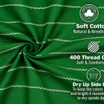 Green & White Striped Cotton Table Cloth 40x40 Inch | Washable 2 Seater Dining Table Cover | CRAZYWEAVES