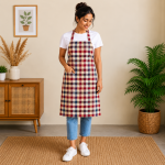 Multicolor Checkered Cotton Kitchen Apron with Pocket for Women & Men | Crazyweaves