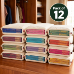 Cotton Saree Cover for Wardrobe Storage with Zip & Transparent Window – Pack of 12 | Crazyweaves