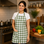 CRAZYWEAVES 100% Attractive Cotton Meadow Check Apron