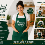 Crazyweaves Queen of the Kitchen Printed Cotton Apron