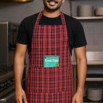 Crazyweaves 100% Cotton Attractive GudTime Red Apron