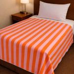 CRAZYWEAVES 100% Cotton Bedsheet for 60*90 inch Single Bed | Soft Breathable Cotton Bed Sheet | Durable & Skin Friendly Bed Sheet for Home & Hotel Use (Pink Stripe)