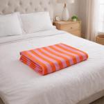 CRAZYWEAVES 100% Cotton Bedsheet for 60*90 inch Single Bed | Soft Breathable Cotton Bed Sheet | Durable & Skin Friendly Bed Sheet for Home & Hotel Use (Pink Stripe)