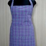Crazyweaves 100% Cotton Royal Lavender Check Apron