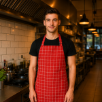 Crazyweaves 100% Cotton Attractive Red Big Check Apron