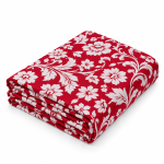 Red & White Floral Printed Cotton Single Bedsheet – 60 x 90 Inch, Soft & Comfortable, Washable Bed Sheet for Bedroom, Home Decor & Everyday Use – CRAZYWEAVES