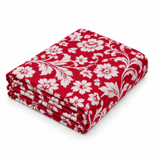Red & White Floral Printed Cotton Single Bedsheet – 60 x 90 Inch, Soft & Comfortable, Washable Bed Sheet for Bedroom, Home Decor & Everyday Use – CRAZYWEAVES