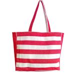 Red & White Striped Cotton Tote Bag for Women Reusable Shopping Bag Large Carry Bag for Travel and Daily Use