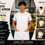 Crazyweaves 100% Cotton Attractive White Apron